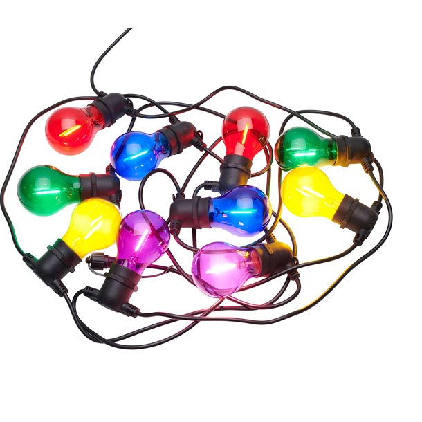 Sirius Tobias forlængersæt - lyskæde med 10 multifarvet LED-pærer 69520